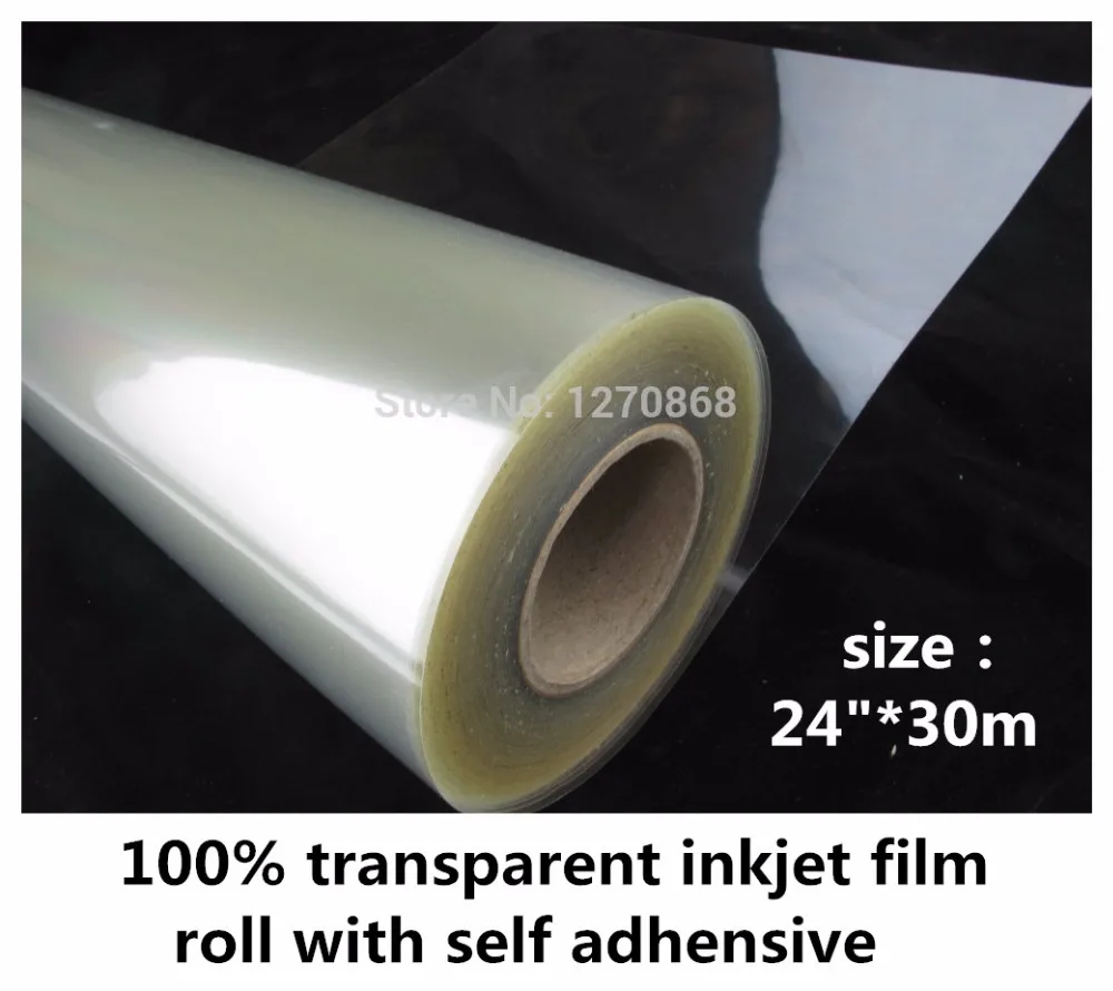 

24"*30m transparency inkjet film sticker with self glue 100% transparent