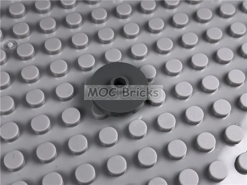 12 шт./лот MOC Кирпичи DIY темно серая плитка круглая 2x2 с открытым стержнем подходит