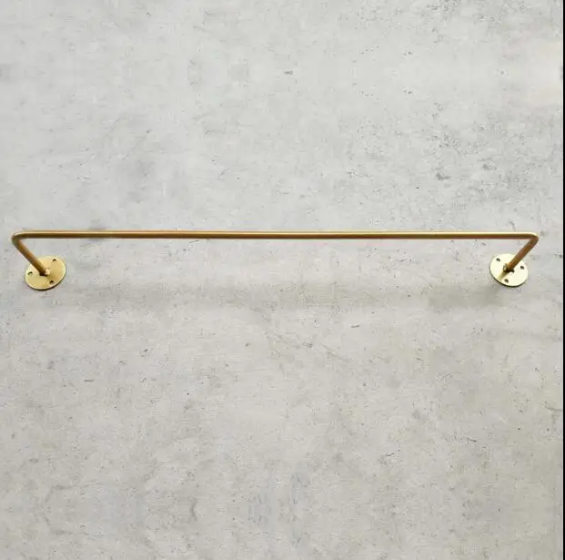 Gold display rack clothes on the wall clothing rack women's clothing shop decoration shelf wall type fine tube clothing rack