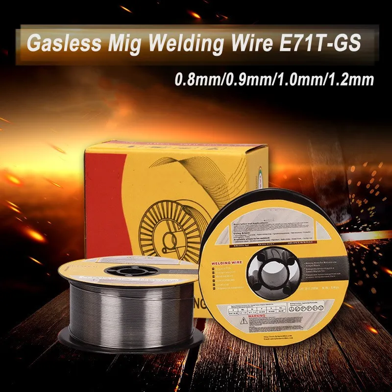 

1 кг 0,8/0,9/1,0/1,2 мм Gasless Mig Сварочная проволока E71T-GS A5.20 флюсовая сварочная проволока без газовая горелка для сварки Mig сварщик Сталь инструмент