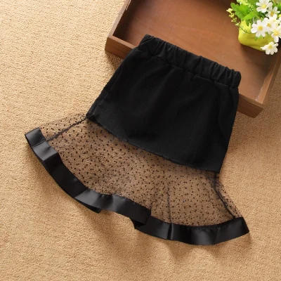 Новинка лета 2017 одежда для девочек лоскутные сетчатые юбки кружевная Нижняя