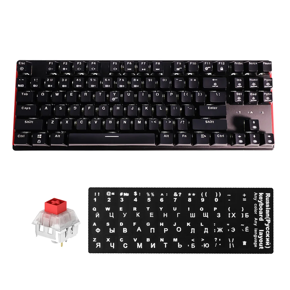 Red Switch-White Hexgeards GK707 87 ключ геймер механическая клавиатура Kailh коробка переключатель горячей замены анти ореолы белый геймерский коврик для мыши Клавиатура для ПК/Mac/Lap - Цвет: Red Switch-White