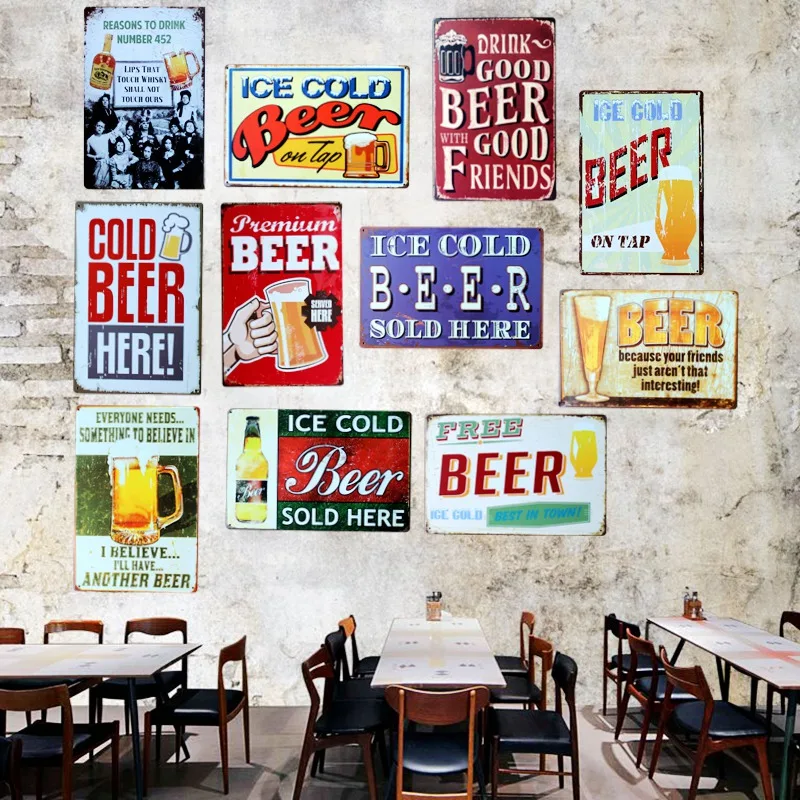 Настенный декор Good Beer Friends 30 х20 см|cuadro retro|cuadros vintageretro art |