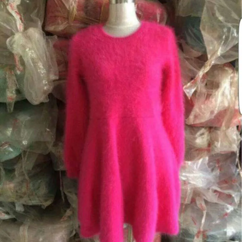 Норка LOVELYDONKEY кашемировое платье-свитер женские норковые кашемировые пуловеры