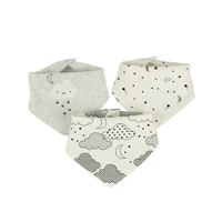 3 piecesset baby bibs cotton waterproof inner layers with snaps for babies scarf newborn bandana baby feeding accessories
