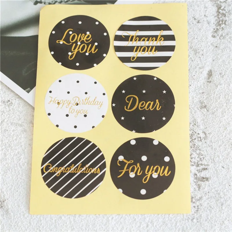 6pcs или 8pcs спасибо Круглый/квадратный дизайн Стикеры этикетки печать подарочная
