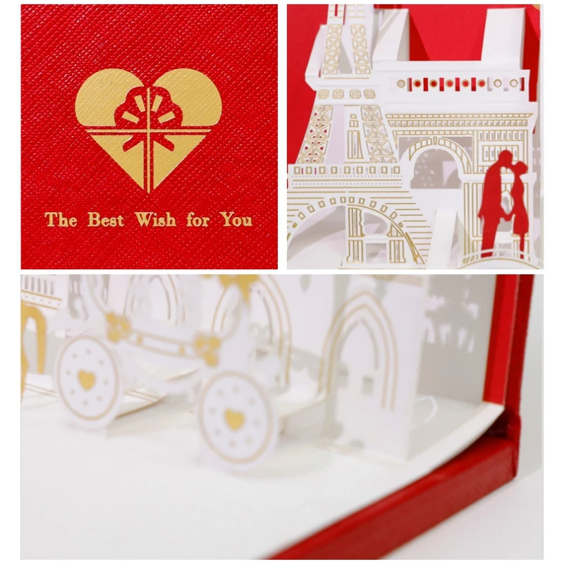 3D Creative Card Birthday Wishes Best For Piano Music Stereo Paper Postcards Pop Up Tickets Express Artifact | Дом и сад
