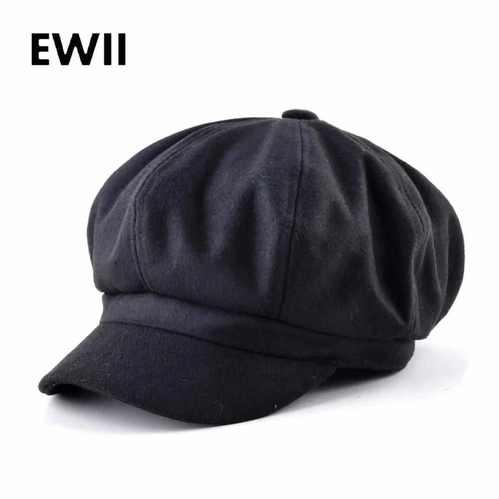 Однотонная кепка газетчика унисекс Женский Зимний берет шапки для женщин