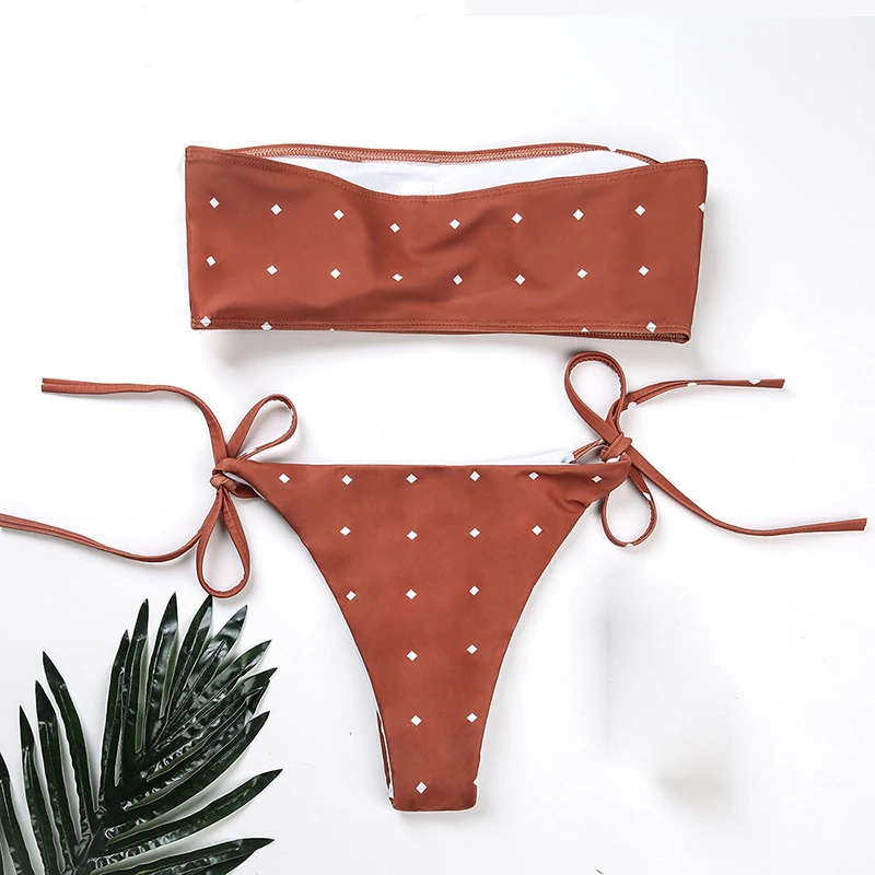 Сексуальный лук галстук завязывают Push Up бандо бикини повязки Для Женщин