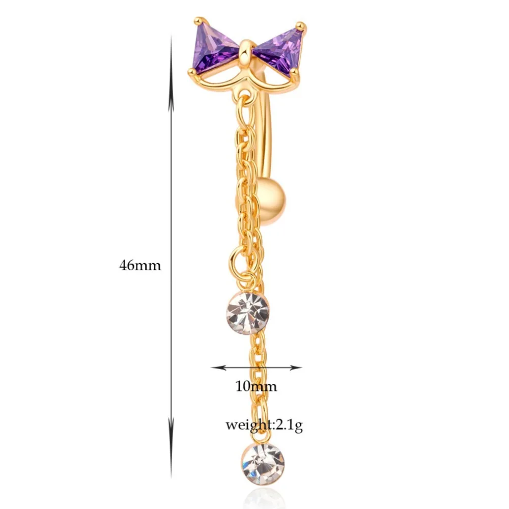 Кольцо для живота с бантом колокольный пирсинг |