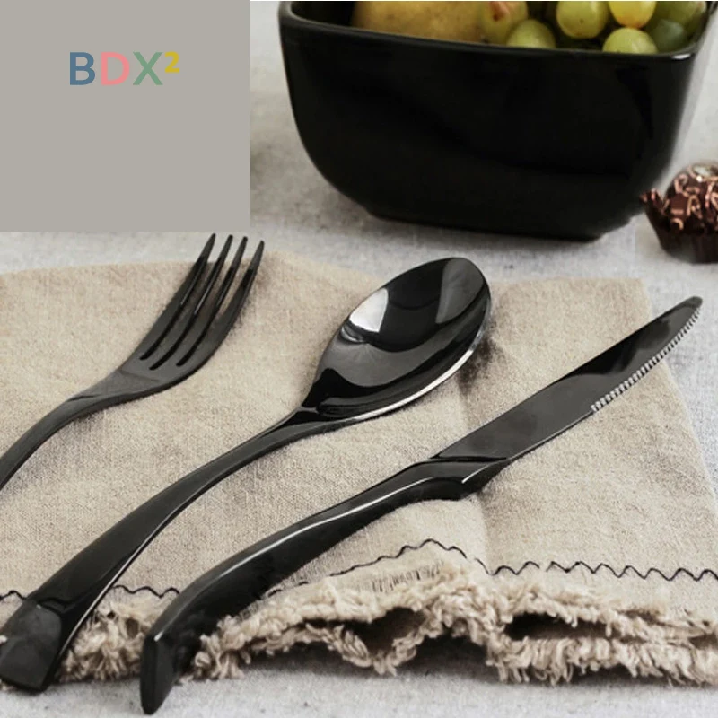 Зеркало из нержавеющей стали с глянцевым покрытием черные титановые столовые