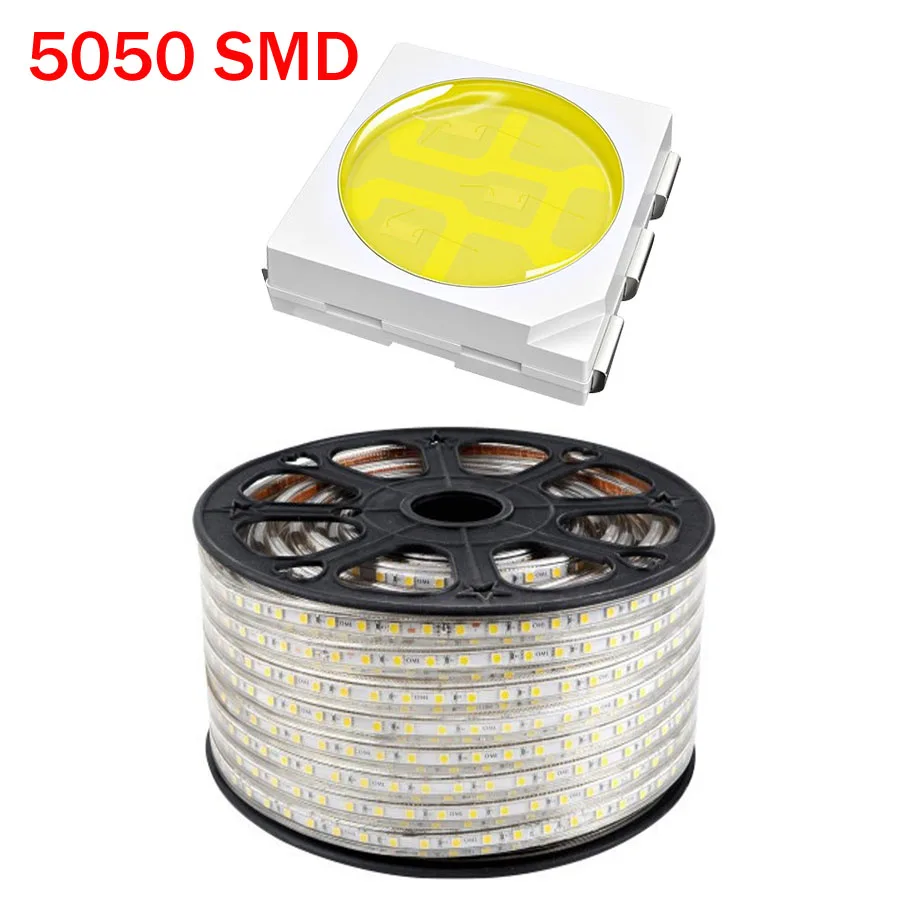 Taoguang светильник ing светодиодный AC 220 В 5050 SMD гибкий скотч 60 Светодиодный s/m 1 м 2 3 4 5 6