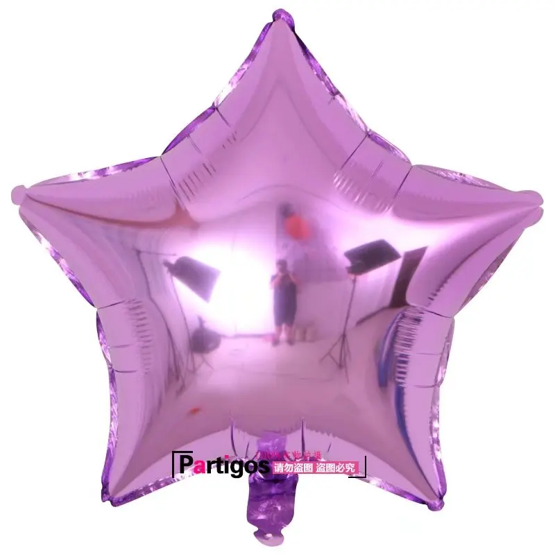 light purple 5 шт./лот, 18 дюймов, чистые Звездные воздушные фольгированные шары для свадьбы, дня рождения, вечеринки, Декор, металлический гелий, надувные шары для свадьбы, подарки для детей - Цвет: light purple