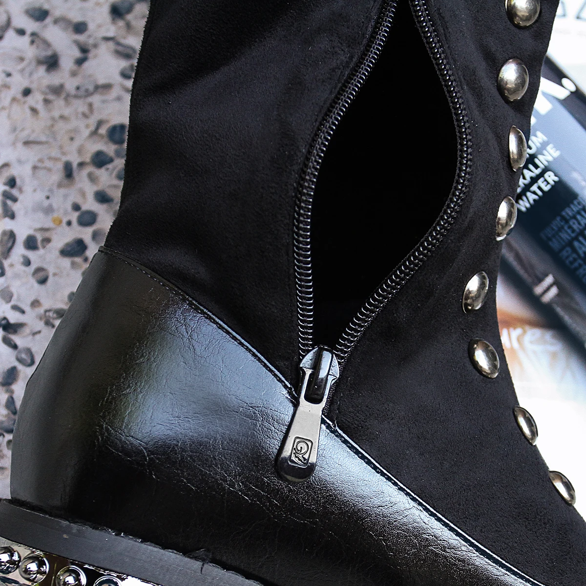 ESRFIYFE 2018 New Winter Short Plush Boots Round Toe Platform Knee High Side Zipper Punk Style Zapatos De Mujer | Обувь