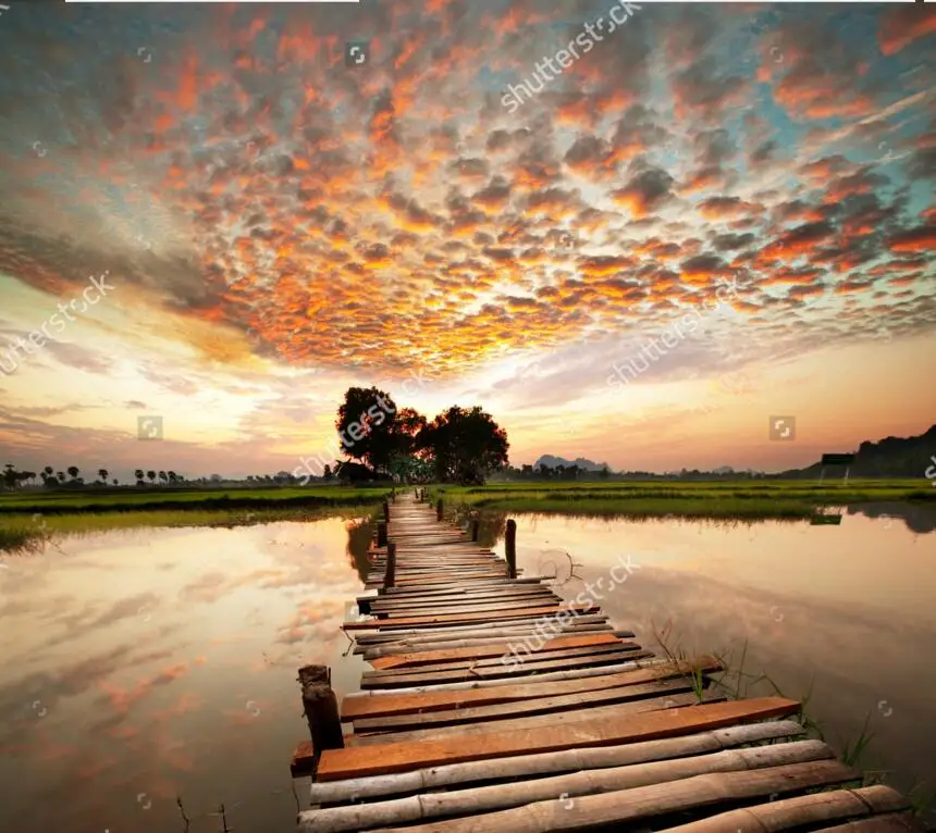 Обои на заказ с изображением природного ландшафта закат реке фотообои для