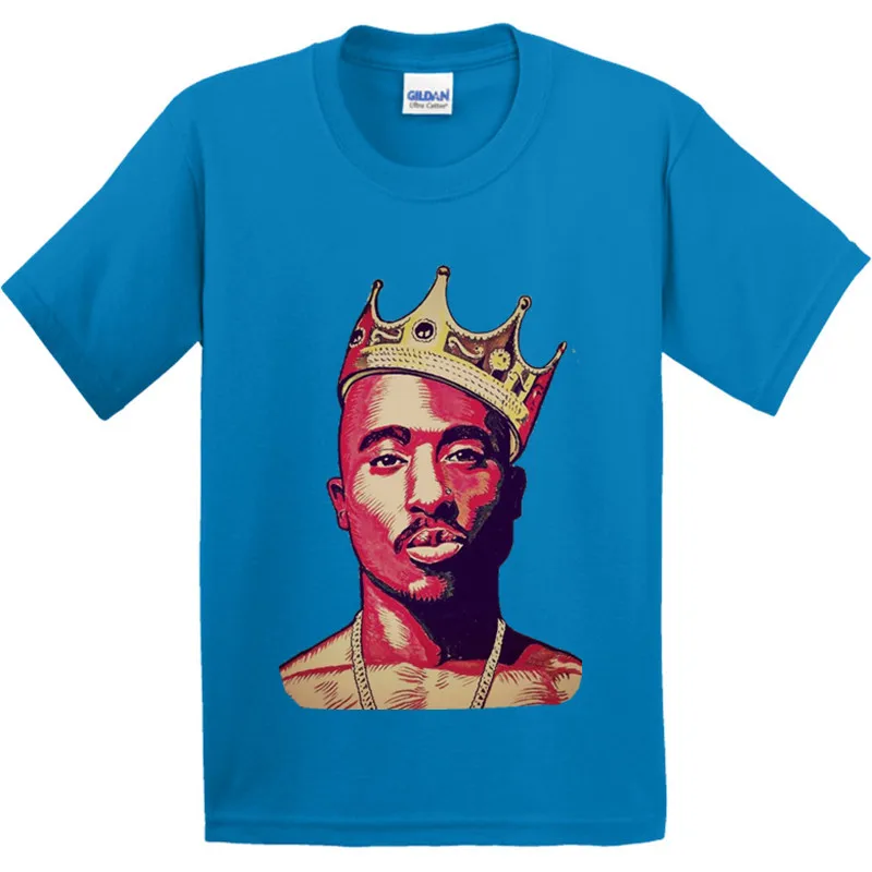 100% хлопок Детская мода 2pac Хип хоп Swag смешная футболка детская Tupac Amaru Shakur Одежда
