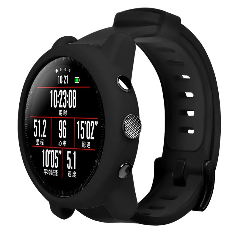 Защитный чехол для наручных часов силиконовый мягкий Amazfit Stratos 2