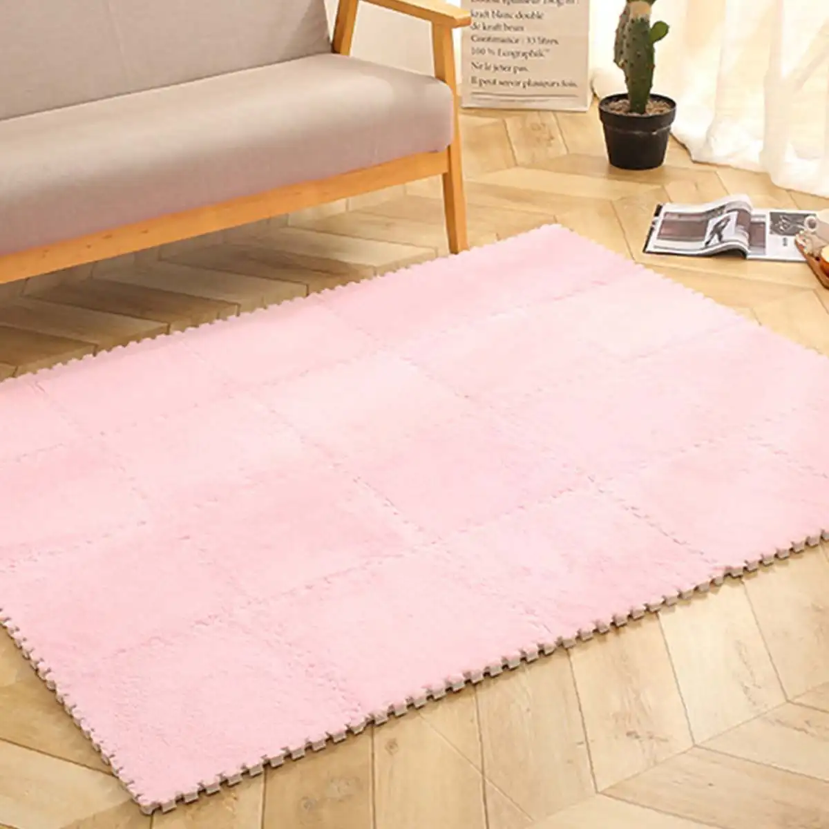 Pink 5 шт., мягкий ковер для гостиной, спальни, детей, детей, сделай сам, головоломка, волшебный лоскутный пазл, комбинированные головки, коврик для скалолазания, детский коврик 26x26 см - Цвет: Pink