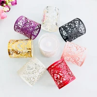 hollow lampshade set for candle light laser cut hollowed out decorative wraps lamp covers 50pack home decoration