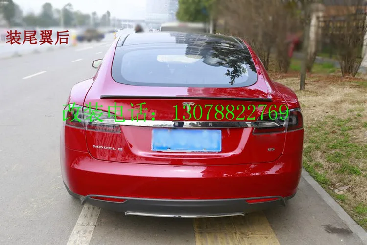 Подходит для Tesla Model S модифицированный задний спойлер из углеродного волокна|wing