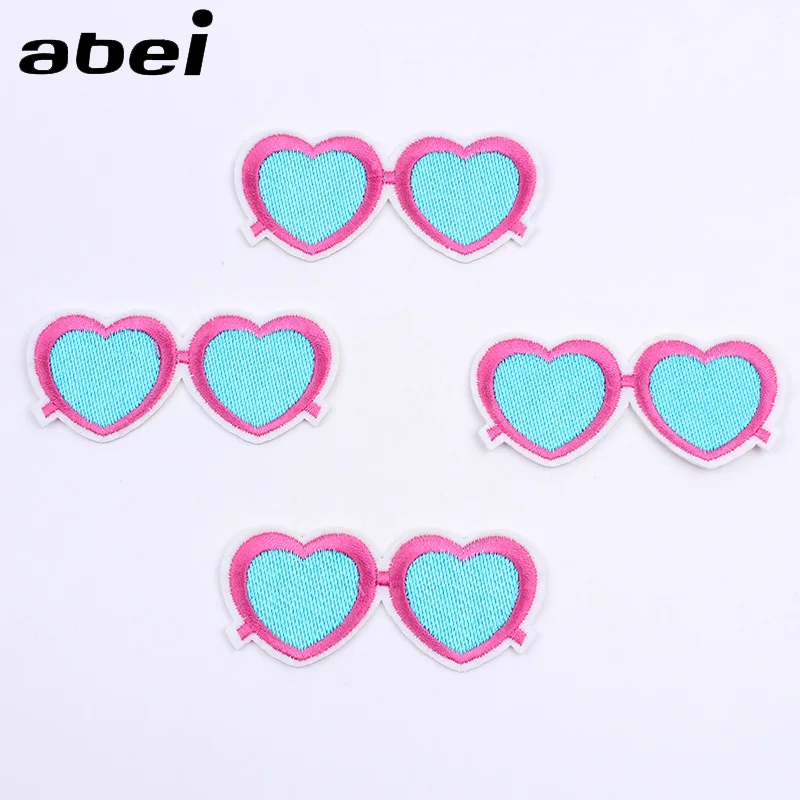 10 шт./лот патч для солнцезащитных очков с вышивкой в форме сердца утюгом джинсов