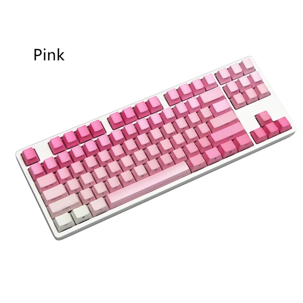 Градиентный цвет PBT keycaps OEM 87 ключ ANSI раскладка MX Переключатель боковая печать механическая клавиатура keycap Keycaps только, не клавиатуры - Цвет: Pink 87