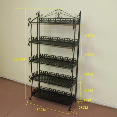 black 5layer Многослойные перила из кованого железа напольная стойка для балкона бонсай стойка для растений - Цвет: black 5layer