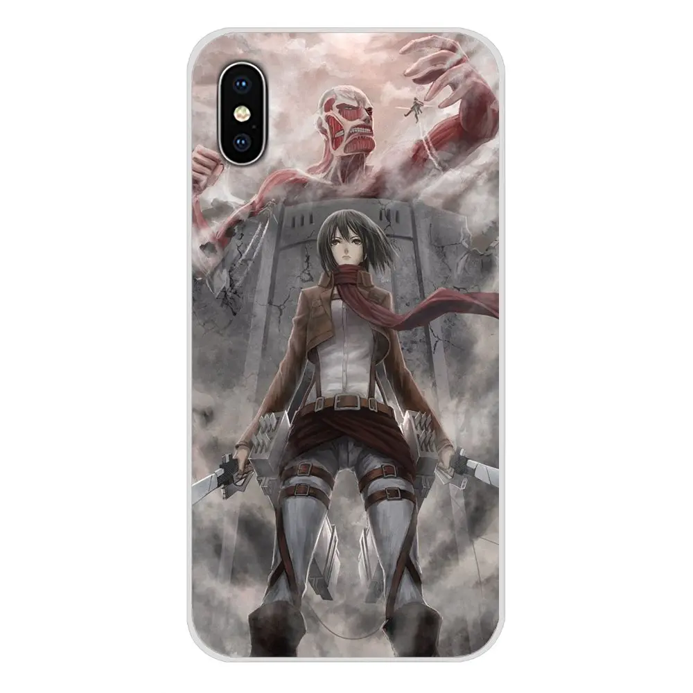 Аниме японская атака на Титанов аксессуары чехлы для телефонов Apple iPhone X XR XS MAX 4 4S 5