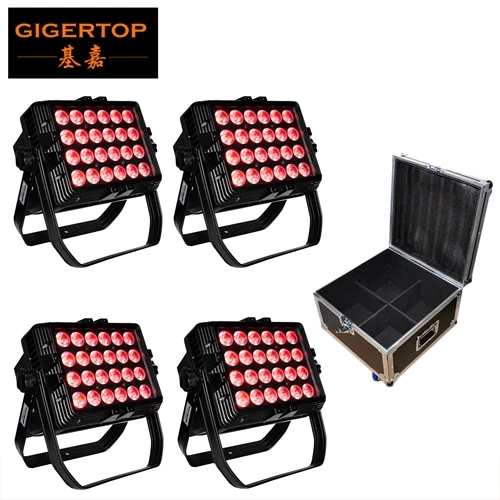 4in1 flight case TIPTOP 24X18 Вт RGBWAP 6IN1 Цвет смешивания Водонепроницаемый светодиодный настенный светильник с новой уникальной технологией рассеивания IP65 DMX512/Авто/Звук/ручная Управление светодиодный прожектор - Цвет: 4in1 flight case