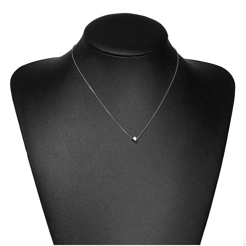 Ожерелье женское из серебра 925 пробы с кубической подвеской ожерелье-чокер на