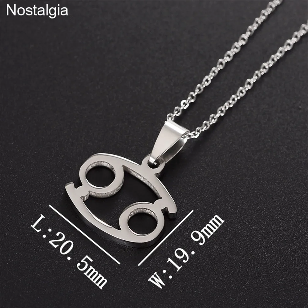 Ожерелье из нержавеющей стали с 12 зодиалами ностальгическое ожерелье подвеской