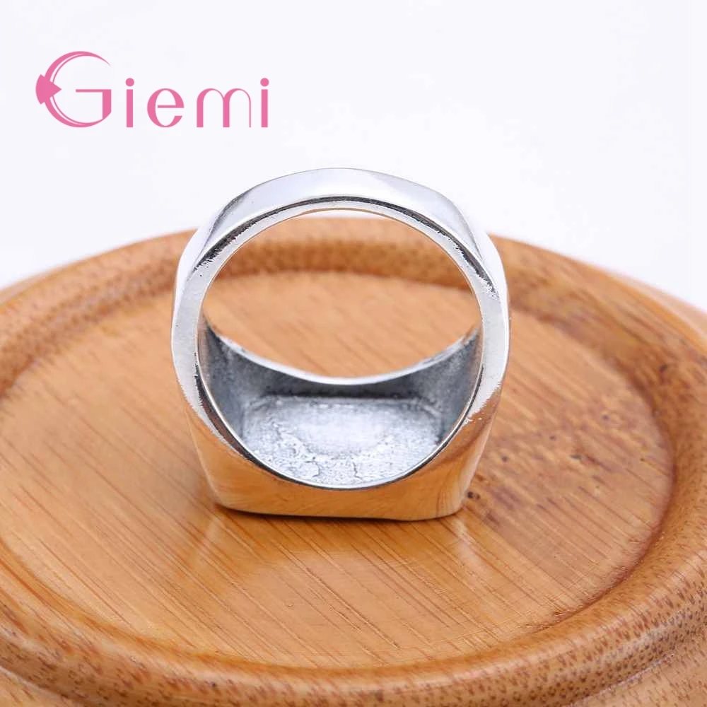 Величественное Винтажное кольцо на палец из чистого серебра для мужчин и женщин