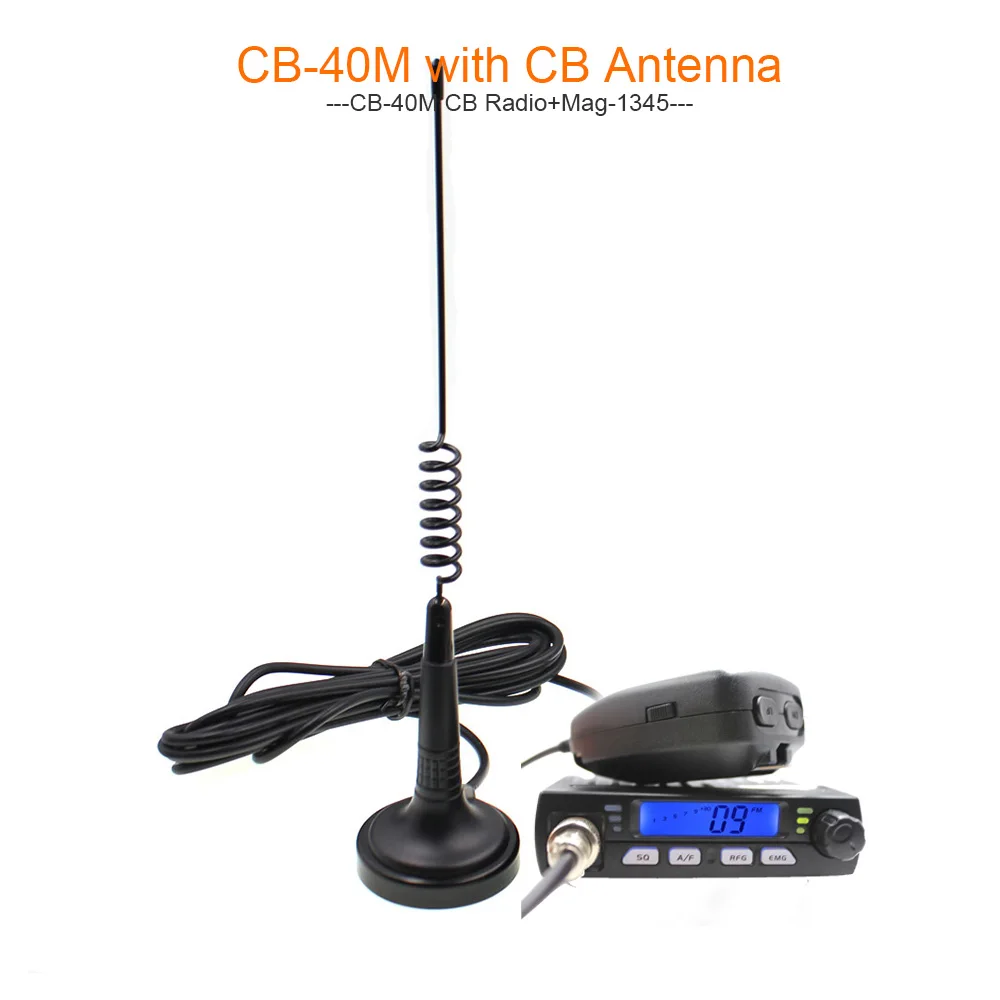 Blue with Mag-1345 Ультра компактный AM/FM мини Mobie CB радио 8 Вт 26 МГц 27 МГц 10 м любительский мобильный радио ANYSECU CB-40M Citizen Band Радио AR-925 - Цвет: Blue with Mag-1345