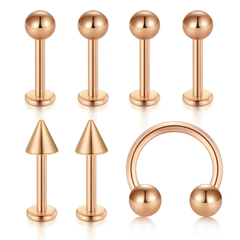 Хряща Tragus Earrings-16G 20 г из нержавеющей стали губная серьга с внутренней резьбой Монро Медуза Кольцо для губ Rook серьги-улитки шпильки