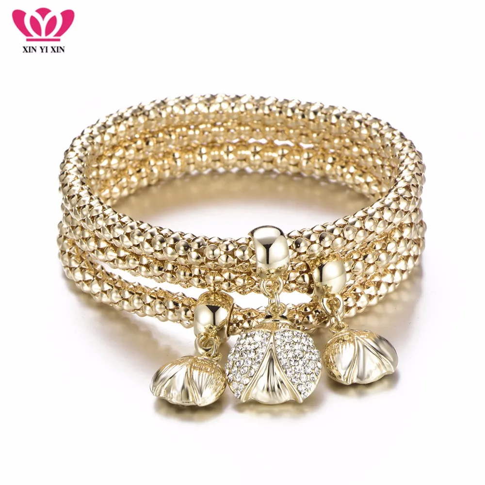 

3Pcs Multi Animal Charms Bracelet New Beetle Bracelets For Women Pulsera Femenina Fashion Crystal Jewelry Gift Dropshipping