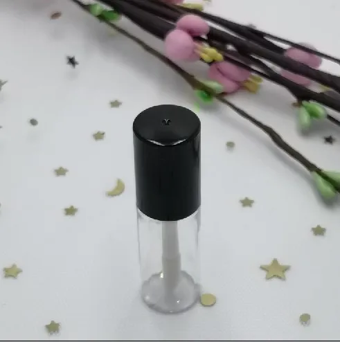 Black 50/100pcs3ML мини Красочные крышки прозрачный блеск для губ Туба. Маленькая Косметическая губная помада образец бутылки, DIY бальзам для губ трубки - Цвет: Black