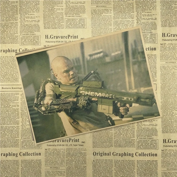 Постер из крафт бумаги Elysium с классическим фильмом декоративные картины на стену