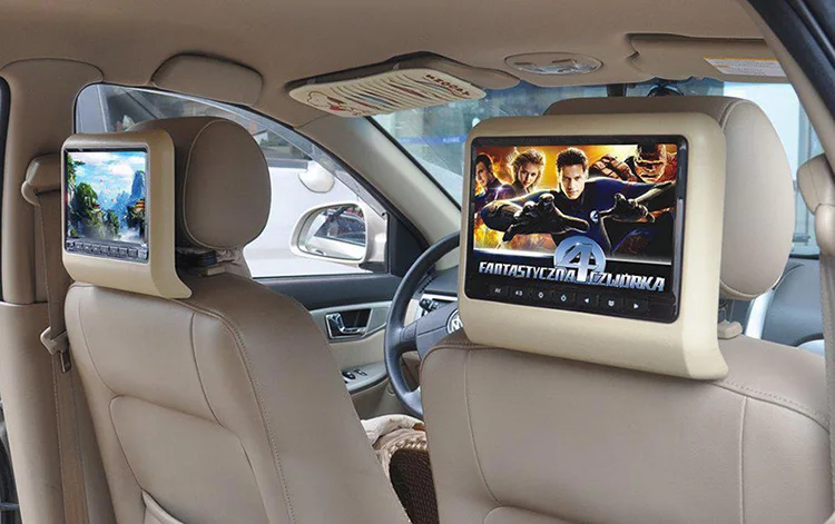 2 шт. подголовник автомобильного монитора с dvd плеером USB/SD/IR/FM/игр 800*480