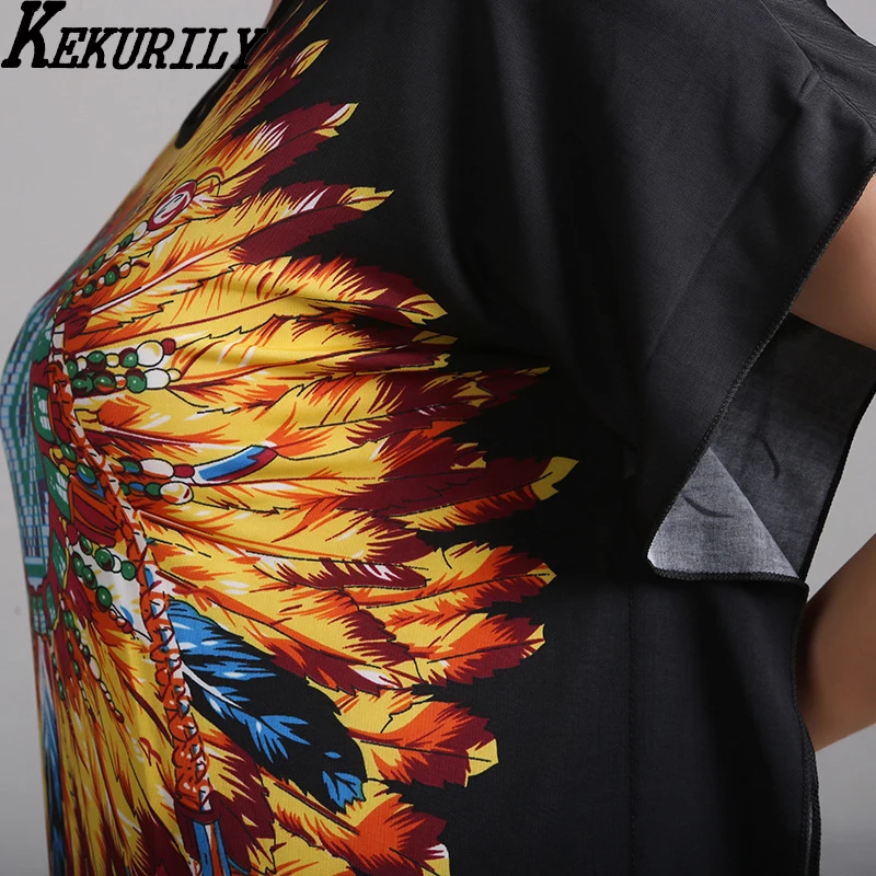 Женская летняя пляжная одежда богемная Цветочная футболка бохо платье туника