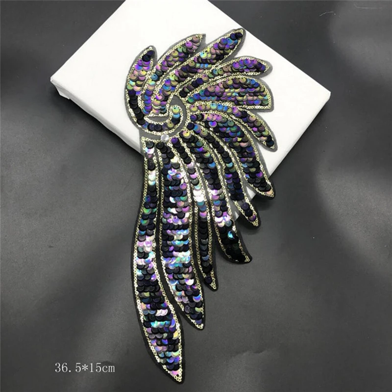 2 шт./лот большой пришить Евгения Sequin крылья Патчи DIY аппликация вышивка большой патчи для куртки Костюмы Parches