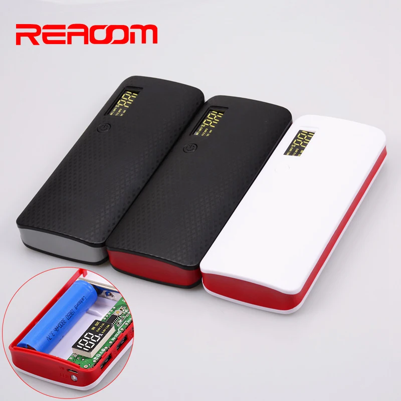 REAOOM внешний аккумулятор 20000 мАч (без аккумулятора) 3 usb порта для мобильного