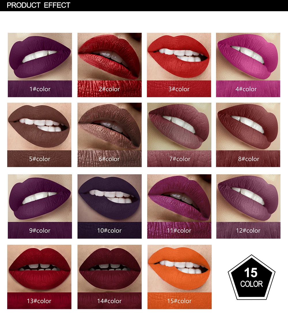 Matte Lipstick Waterproof Lips Makeup Dark Purple Wine Red Lip Batom Tint Moist Lipgloss Long Lasting Cosmetics | Красота и здоровье
