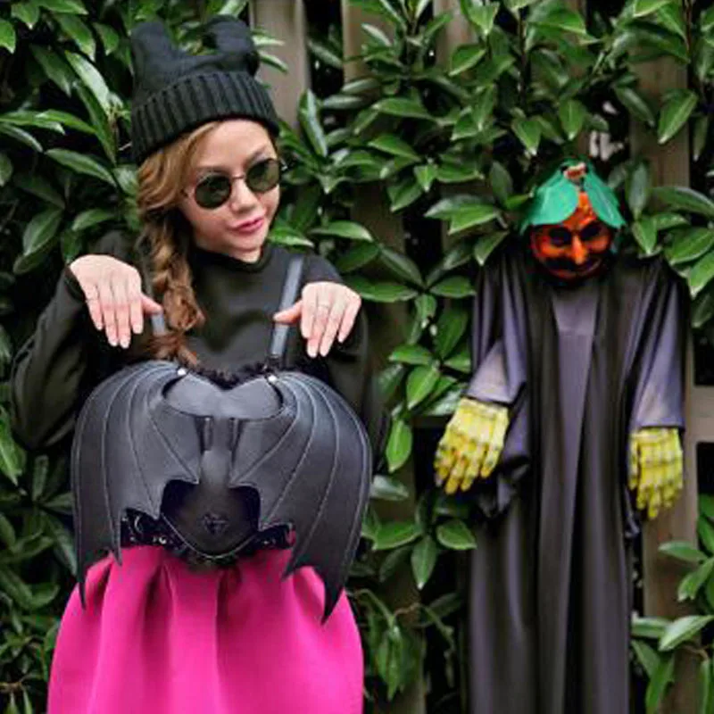 Женский рюкзак с крыльями летучая мышь в стиле панк новейшая школьная сумка для