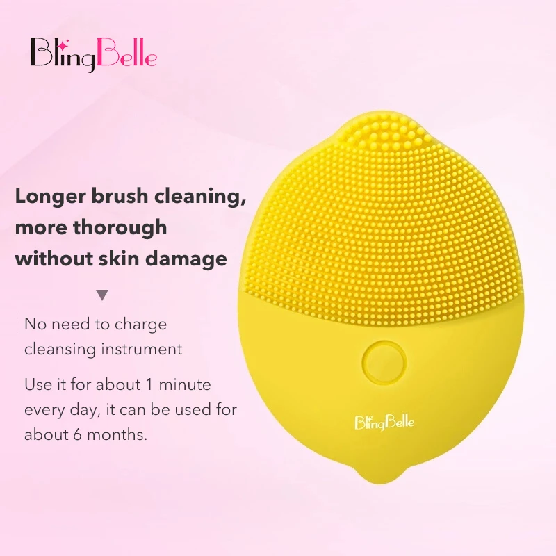 BlingBelle электрическая мини силиконовая щётка для очищения лица мытья лимона