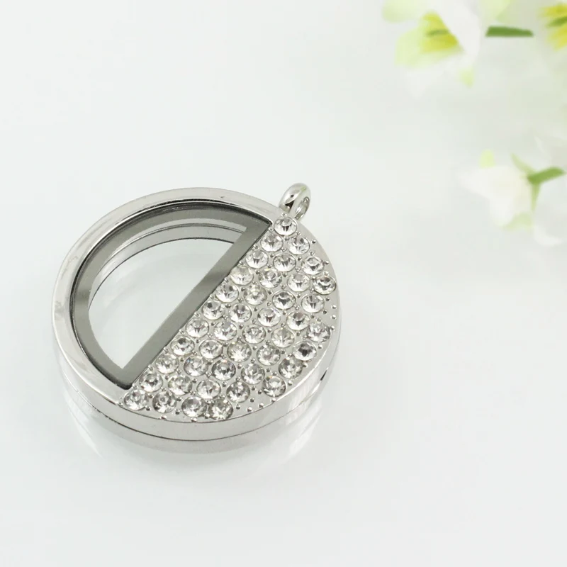 Diylocket Большой Плавающий Медальон половина Стразы таинственный диаметр 36 мм