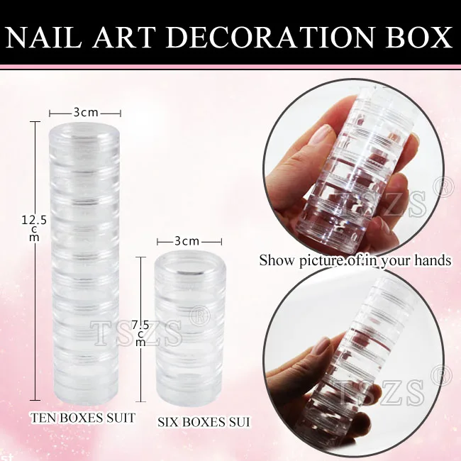 2 шт./лот новые качественные 6/10 комбинированные прозрачные пустые пластиковые