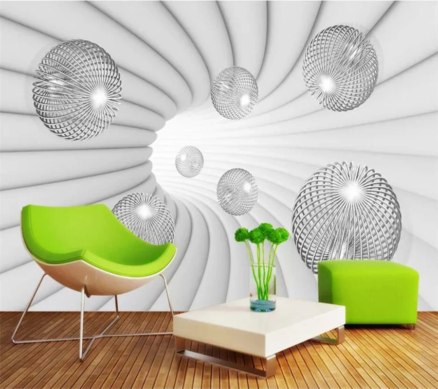 beibehang Custom wallpaper 3d mural stereo ball space extension background decoration painting wall papers home decor | Обустройство