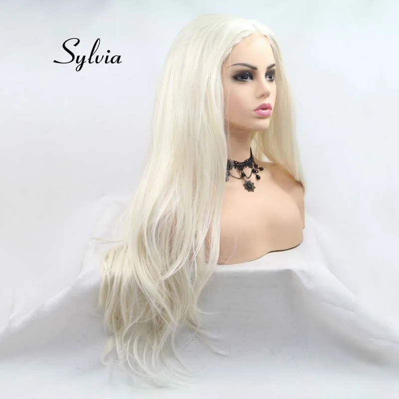 Длинный волнистый парик Sylvia светильник лые светлые парики синтетический с U