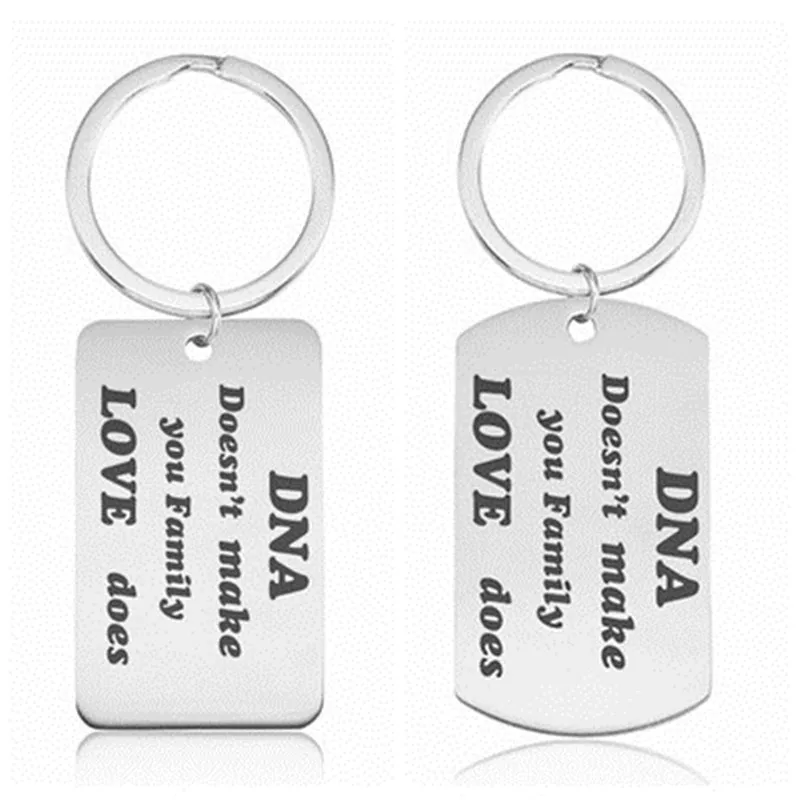 Горячий креативный брелок из нержавеющей стали на заказ DNA не делает вашу семью