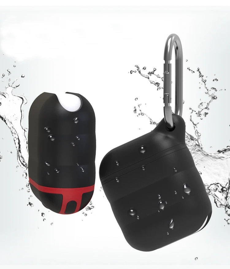 Soft Silicone Case For Airpods Waterproof Shockproof Cover With Hook Protector Sleeve Pouch Apple Air Pods Earphone | Электроника